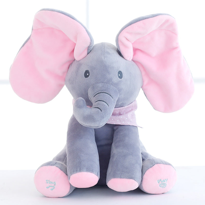 New Style Peek A Boo Elephant Stuffed Animal. Plush Elephant Doll. Play Music Elephant. Educational Anti-stress Toy For Children.