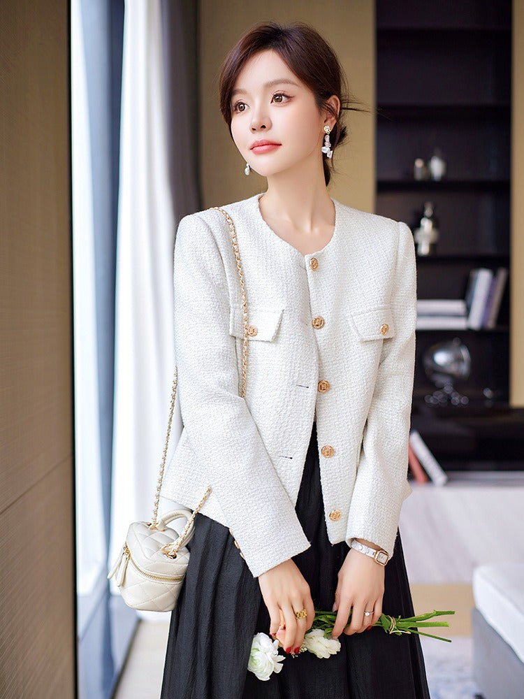 Fashionable Design Short Fragrant Coat Women's Spring New Goddess Style Slim Fit Casual Suit Coat