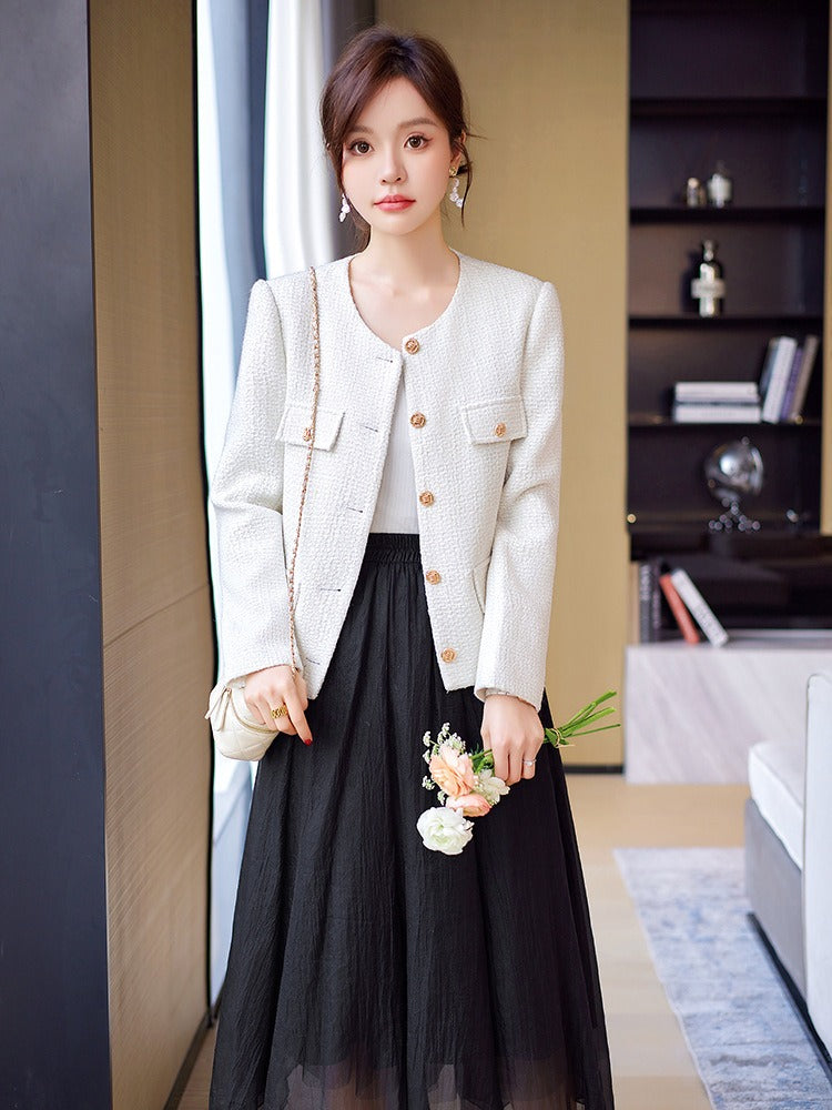 Fashionable Design Short Fragrant Coat Women's Spring New Goddess Style Slim Fit Casual Suit Coat