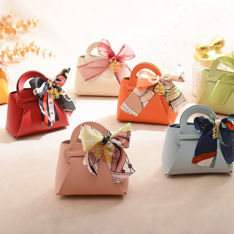 PU Leather Handheld Candy Gift bag. Wedding purse.