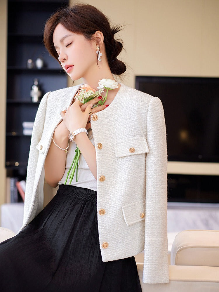 Fashionable Design Short Fragrant Coat Women's Spring New Goddess Style Slim Fit Casual Suit Coat