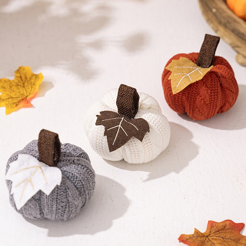 Thanksgiving Decoration. Knitted Pumpkin Ornament.