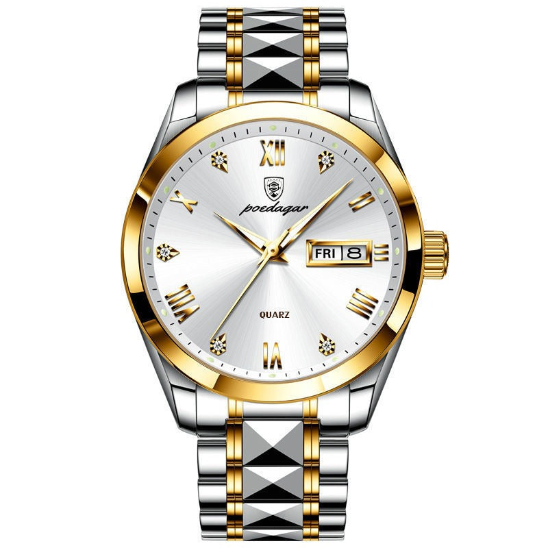 Swiss Waterproof Double Calendar Men's Watch Glow Design Fashion