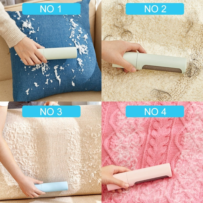 2-1 Reusable Pet Hair Remover Brush Lint Roller Dust Removal Brush for Clothes. Portable and Effective.