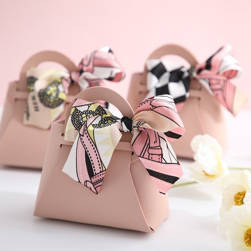 PU Leather Handheld Candy Gift bag. Wedding purse.