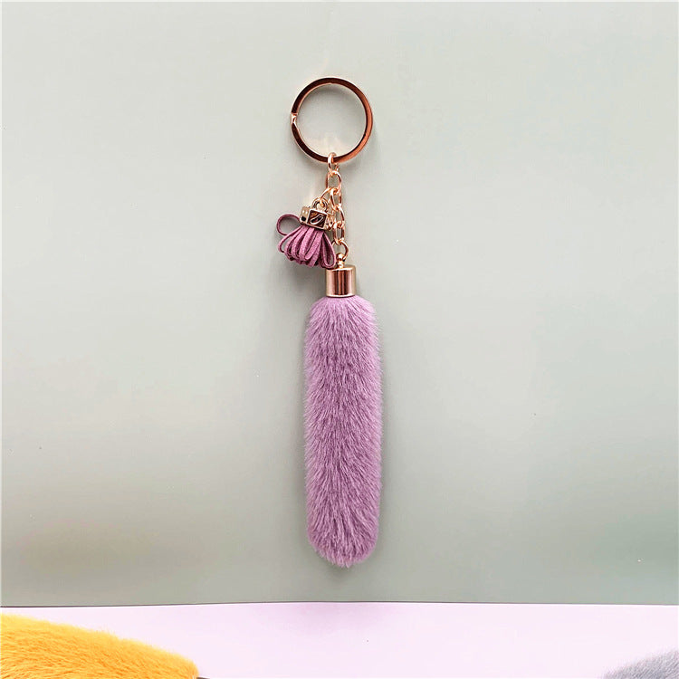 Creative Tassel Key Chain Cute Bag Cartoon Plush Pendant Car Key Chain Pendant Accessories Small Gift