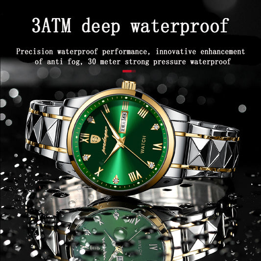 Swiss Waterproof Double Calendar Men's Watch Glow Design Fashion