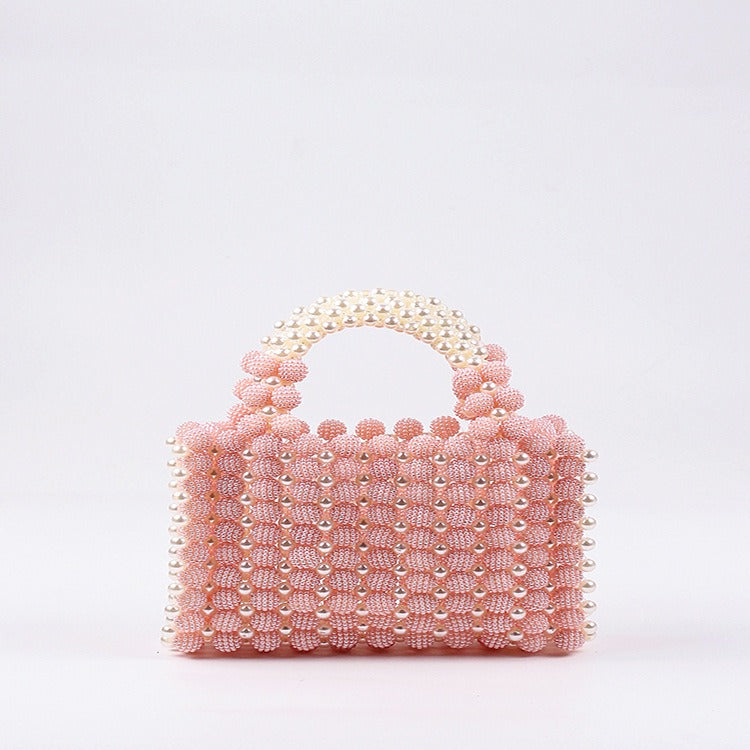 Bayberry Beaded Pearl Dinner Handbag. Handwoven Niche Design.