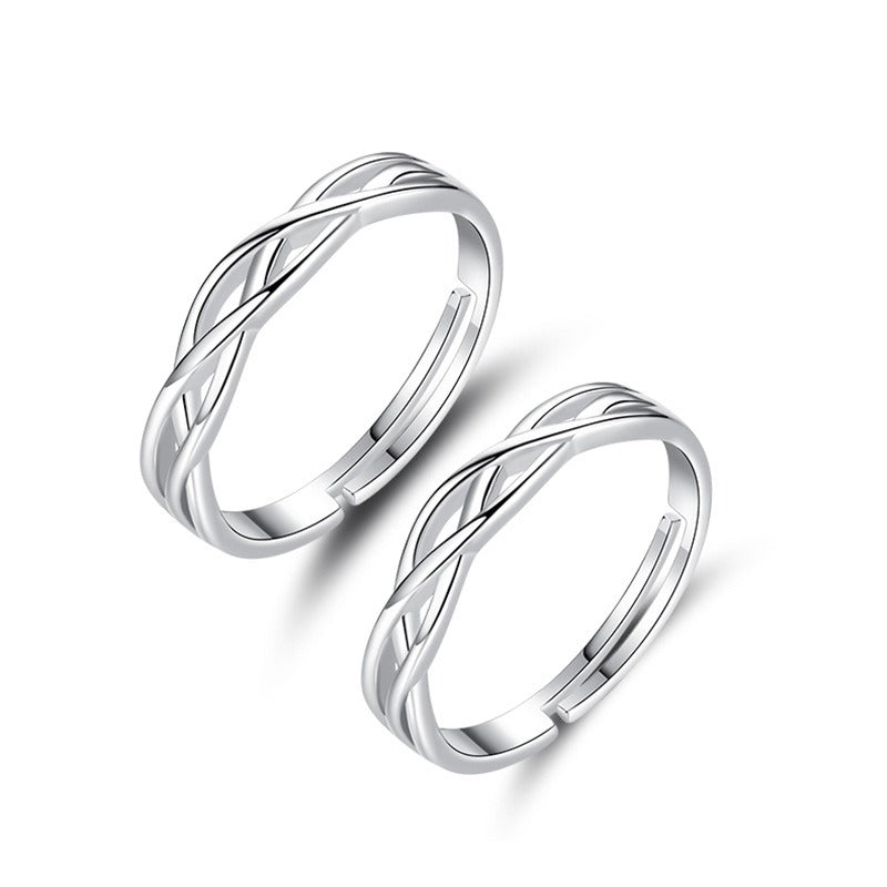 Junli S925 Couple Rings Sterling Silver Pair. Simple Opening Rings For Men And Women
Trendy Niche Personality Rings.