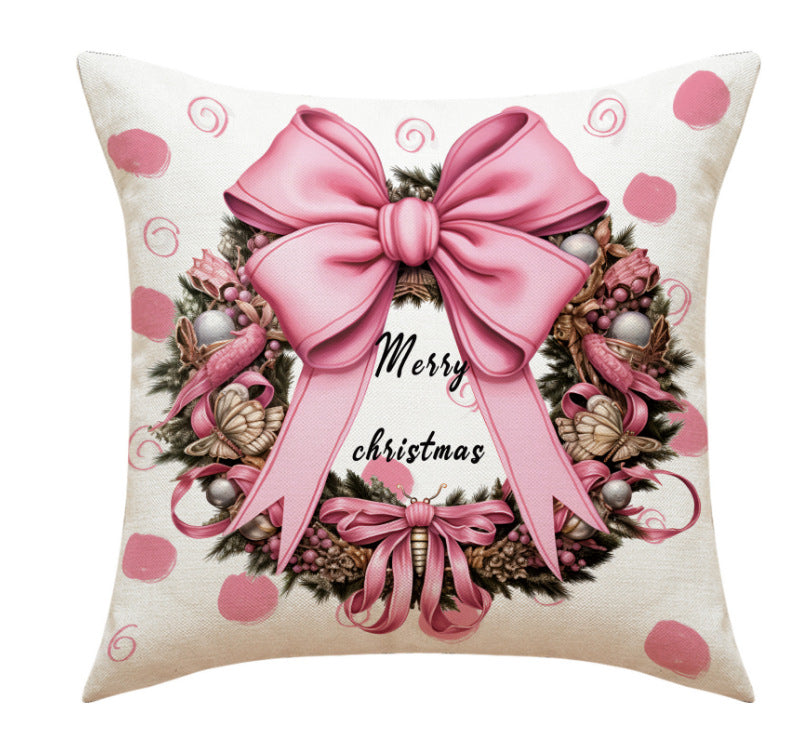 Christmas Pillow, Christmas Day Pillow Cover, Santa Claus Snowman Cushion, Backrest, Bedding Pillow Cover (excluding pillow core)