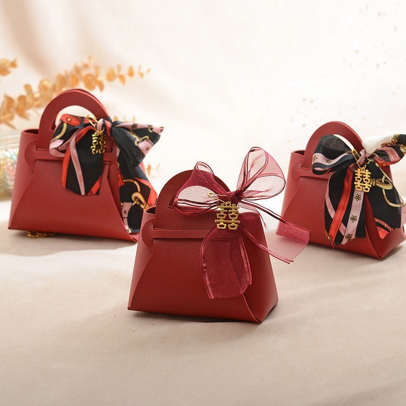 PU Leather Handheld Candy Gift bag. Wedding purse.