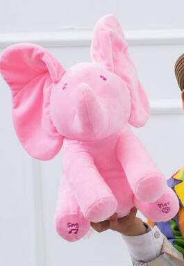New Style Peek A Boo Elephant Stuffed Animal. Plush Elephant Doll. Play Music Elephant. Educational Anti-stress Toy For Children.
