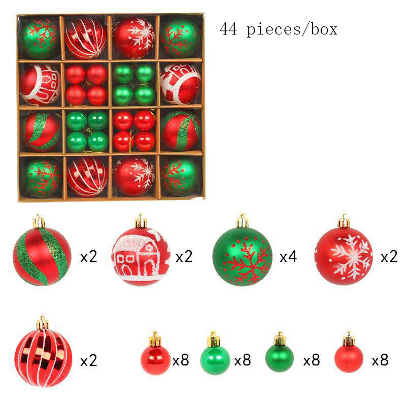 Christmas Ball Gift Set Creative Painted Plastic Ball Party Christmas Tree Red and White Hanging Ball Pendant Decoration