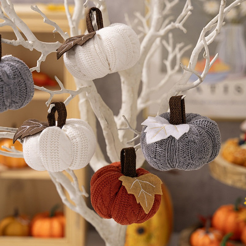 Thanksgiving Decoration. Knitted Pumpkin Ornament.