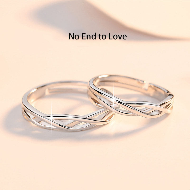 Junli S925 Couple Rings Sterling Silver Pair. Simple Opening Rings For Men And Women
Trendy Niche Personality Rings.