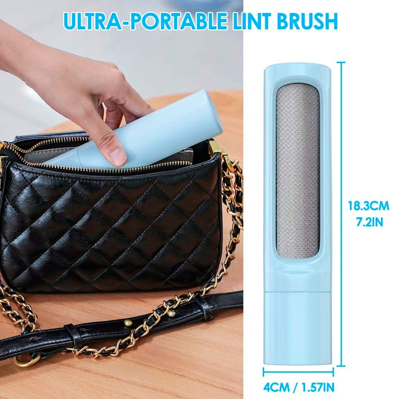 2-1 Reusable Pet Hair Remover Brush Lint Roller Dust Removal Brush for Clothes. Portable and Effective.