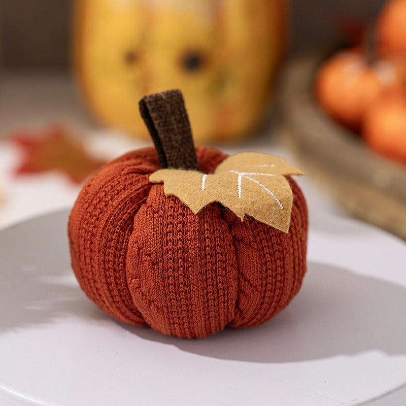 Thanksgiving Decoration. Knitted Pumpkin Ornament.