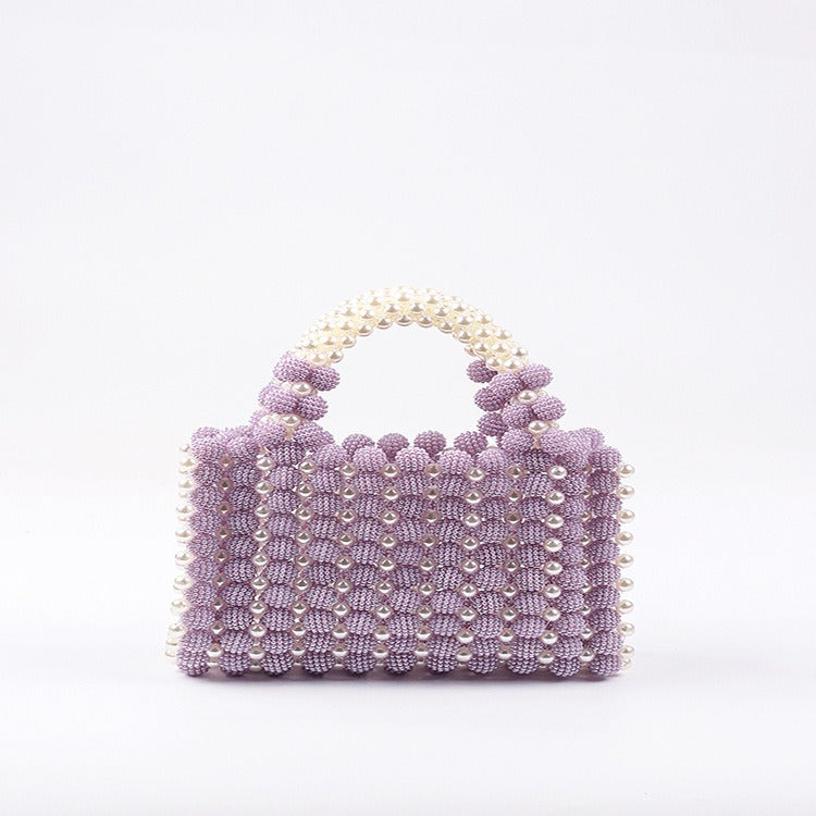 Bayberry Beaded Pearl Dinner Handbag. Handwoven Niche Design.