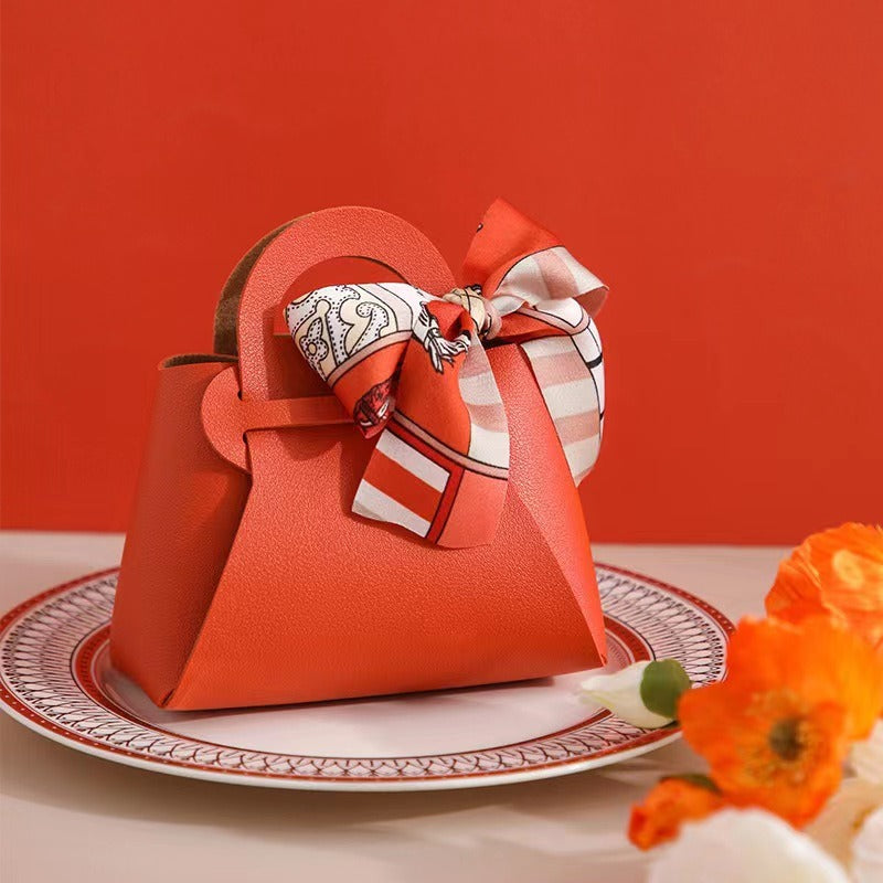 PU Leather Handheld Candy Gift bag. Wedding purse.