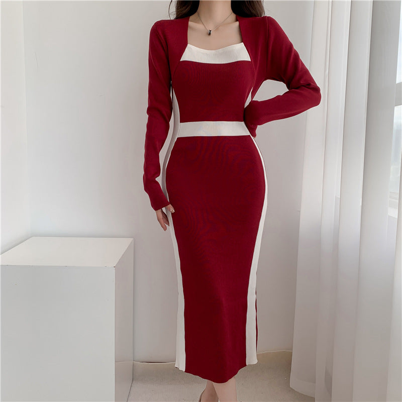 Women's long sleeves dress. Elegant bodycon for formal events.