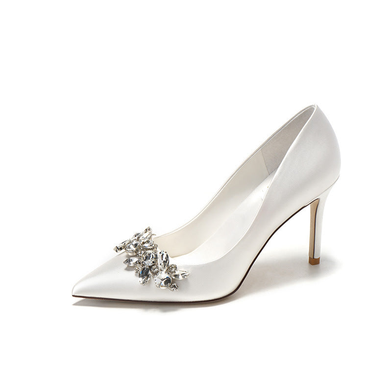 Crystal Bridal Shoes. Slim High Heels.